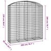 vidaXL Arched Gabion Basket 200x50x200/220 cm Galvanised Iron