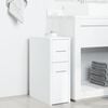 vidaXL Narrow Bathroom Cupboard with Wheels White Engineered Wood