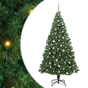 vidaXL Artificial Christmas Tree with 300 LEDs with Stand Green 240 cm
