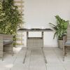 vidaXL Garden Table with Glass Top Grey 80x80x75 cm Poly Rattan