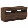 vidaXL TV Cabinet with LED Lights Brown Oak 80x35x40 cm