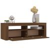 vidaXL TV Cabinet with LED Lights Brown Oak 120x35x40 cm