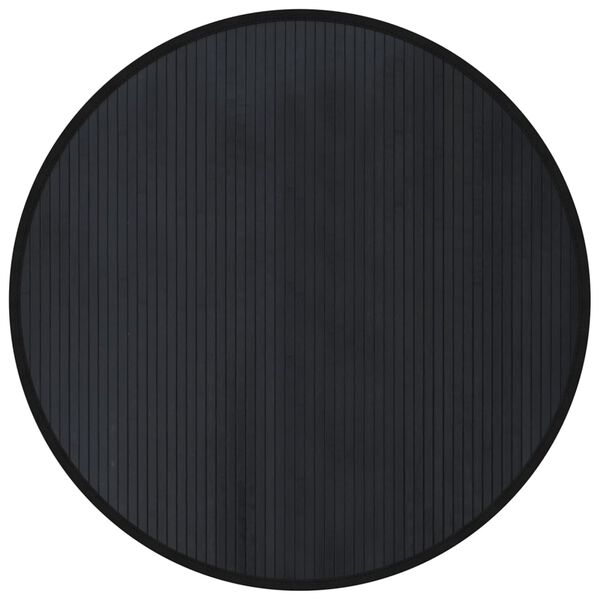 vidaXL Rug Round Black100 cm Bamboo