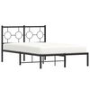 vidaXL Metal Bed Frame without Mattress with Headboard Black 120x190cm