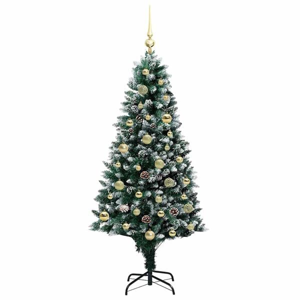 vidaXL Artificial Christmas Tree with 150 LEDs with Stand Green 150 cm