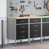 vidaXL Work Cabinet with Drawer 2 pcs Black and Grey 100 x 55 x 85 cm