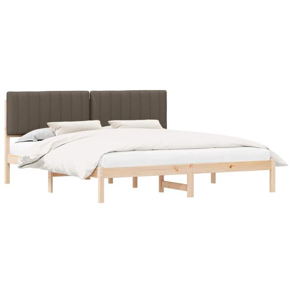 vidaXL Bed Frame with Upholstered Headboard Taupe 180 x 200 cm