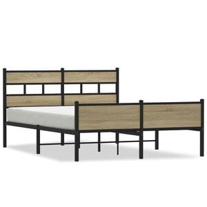 vidaXL Bed Frame without Mattress Sonoma Oak 137x190 cm Engineered Wood