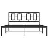 vidaXL Metal Bed Frame without Mattress with Headboard Black 135x190cm