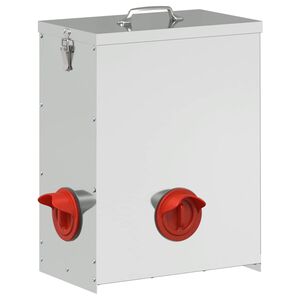 vidaXL Chicken Feeder Silver 32.5 x 20.5 x 43 cm 25 kg