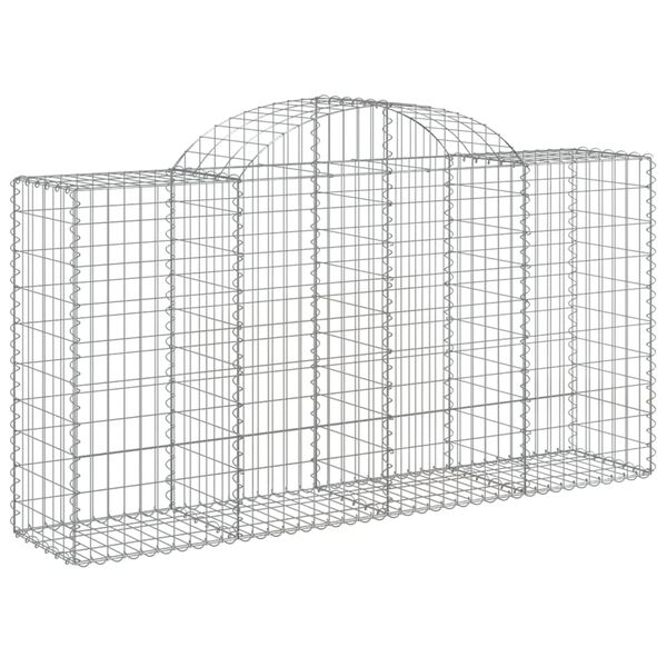 vidaXL Arched Gabion Baskets 14 pcs 200x50x100/120 cm Galvanised Iron