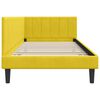 vidaXL Corner Bed Frame with Headboard Yellow 100 cm x 200 cm Velvet