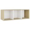 vidaXL 3 Piece TV Cabinet Set White and Sonoma Oak Engineered Wood