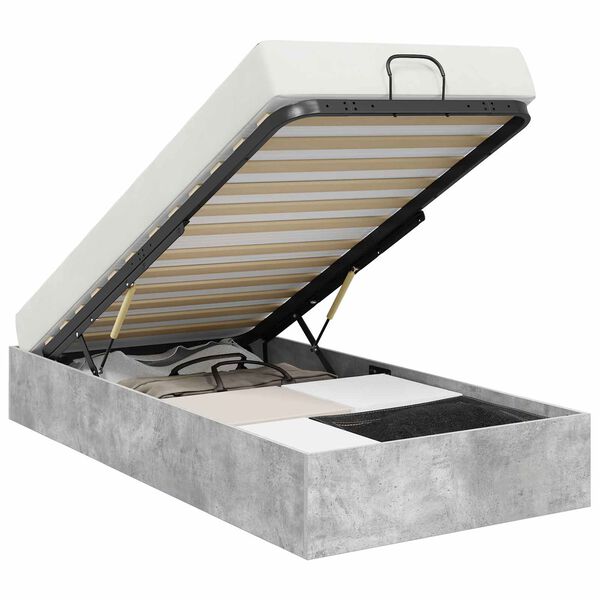 vidaXL Ottoman Bed Frame Concrete Grey 100 x 200 cm Engineered Wood