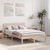 vidaXL Bed Frame with Headboard Natural 135 x 190 cm Solid Pine Wood