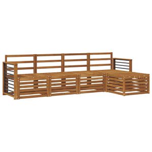 vidaXL Outdoor Sofa Set 5 pcs 5-Seaters Natural Solid Acacia Wood
