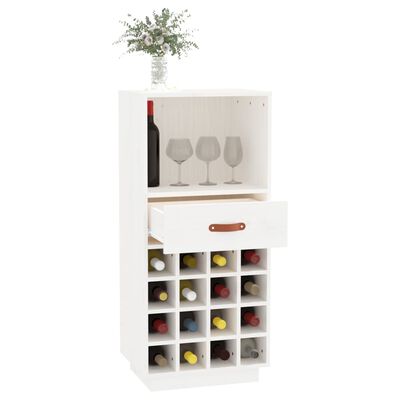 vidaXL Wine Cabinet White 45x34x100 cm Solid Wood Pine