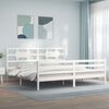 vidaXL Bed Frame without Mattress White Super King Size Solid Wood