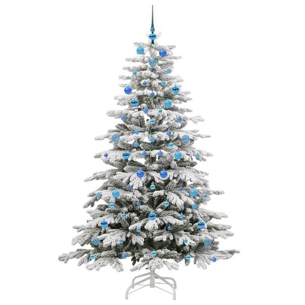 vidaXL Artificial Hinged Christmas Tree White 210 cm PE and PVC