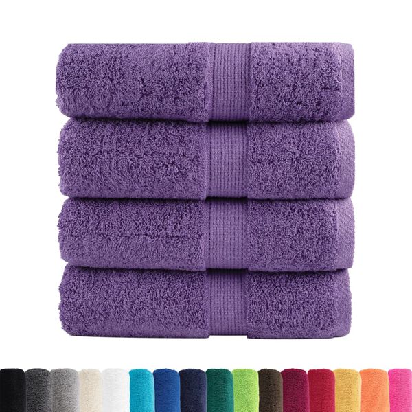 vidaXL Premium Wash Towels SOLUND 4 pcs Purple 30x30 cm 600 gsm