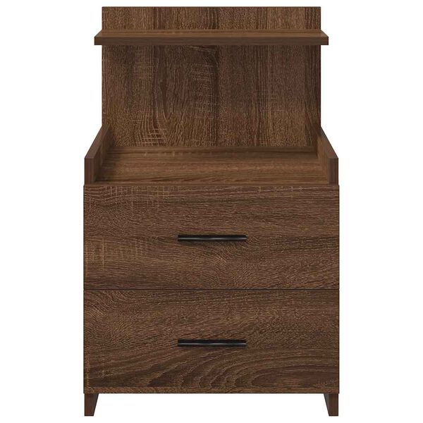 vidaXL Bedside Cabinets 2 pcs with 2 Drawers Brown Oak 40x36.5x62 cm
