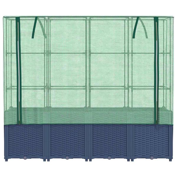 vidaXL Raised Bed with Greenhouse Cover Rattan Look 160x40x153 cm