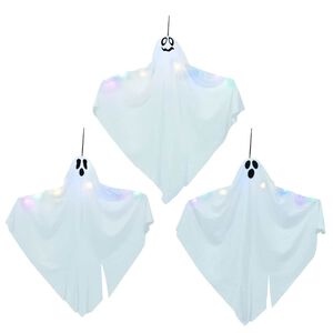vidaXL Halloween Hanging Ghost 3 pcs White 52 x 62 cm Polyester