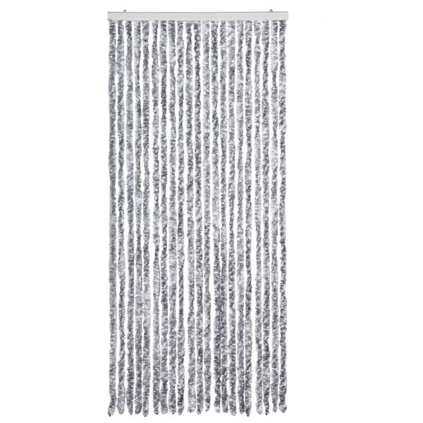 vidaXL Insect Curtain White and Grey 90x220 cm Chenille