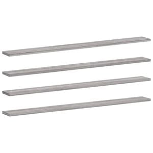 vidaXL Wall Shelves 4 pcs Grey Sonoma 100x10x1.5 cm Engineered Wood