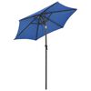 vidaXL Garden Parasol with LED Lights Azure Blue 200x211 cm Aluminium
