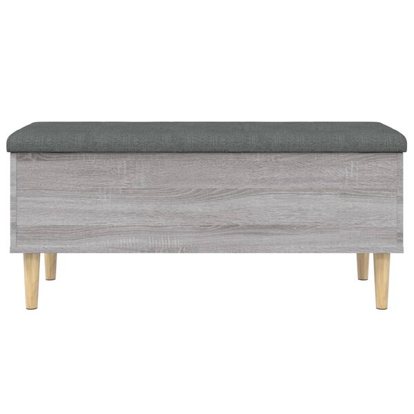 vidaXL Storage Bench Grey Sonoma 102x42x46 cm Engineered Wood