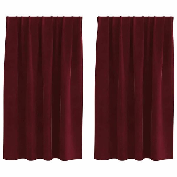 vidaXL Blackout Curtains 2 pcs Wine Red 140 x 140 cm Velvet