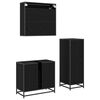 vidaXL Bathroom Furniture Set 3 pcs Black Oak Engineered Wood