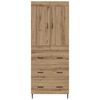 vidaXL Highboard with Drawer 2 pcs Artisan Oak Engineered Wood