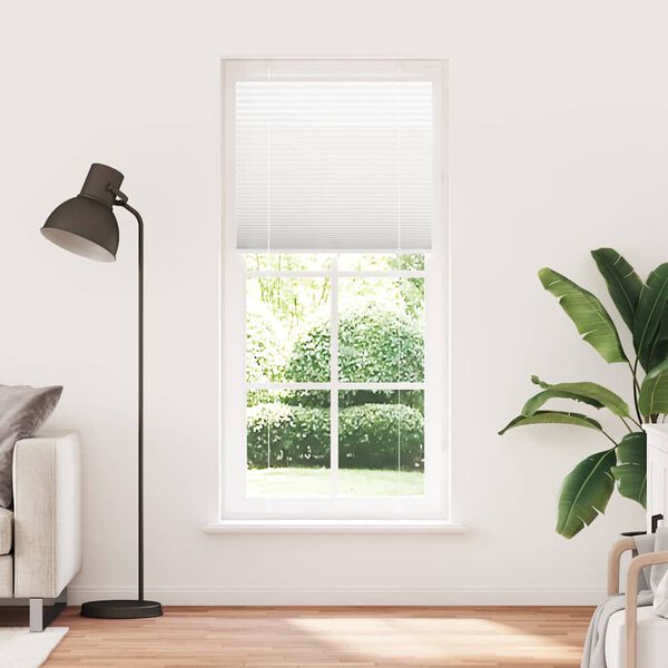 vidaXL Pleated Blind White 90x200 cm Fabric Width 89.4 cm Polyester