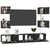 vidaXL 6 Piece TV Cabinet Set Black Engineered Wood