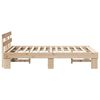 vidaXL Bed Frame with Headboard Natural 120 x 190 cm Solid Pine Wood