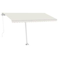 vidaXL Freestanding Manual Retractable Awning 400x300 cm Cream