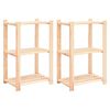 vidaXL 3-Tier Storage Racks 2 pcs 60x38x90 cm Solid Pinewood 150 kg