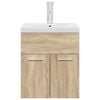 vidaXL Bathroom Sink Cabinet with Built-in Basin and Faucet Sonoma Oak