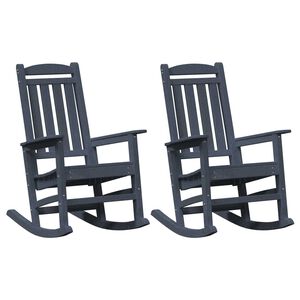 vidaXL Rocking Chair 2 pcs Navy 92 x 70 x 108 cm Polyethylene