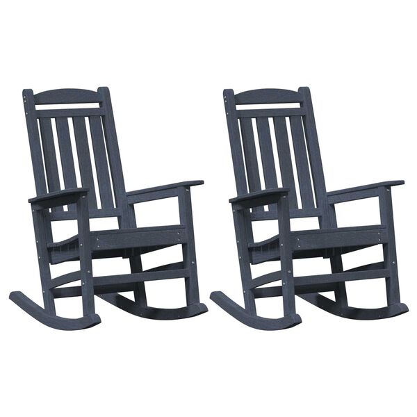 vidaXL Garden Rocking Chair 2 pcs Navy 70 x 92 x 108cm Plastic