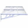 vidaXL Door Canopy Grey and Transparent 152.5x90 cm Polycarbonate