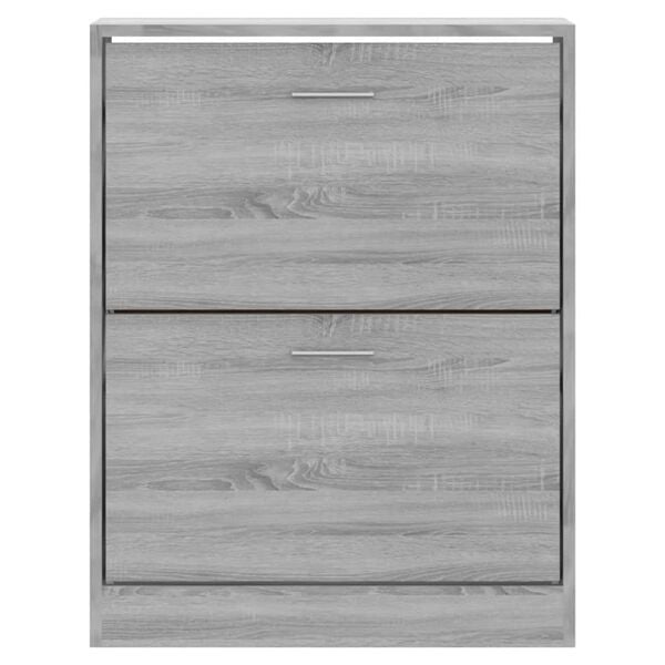 vidaXL Shoe Cabinet Grey Sonoma 63x24x81 cm Engineered Wood