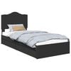 vidaXL Storage Bed with Headboard Black 75 x 190 cm Engineered Wood