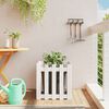 vidaXL Garden Planter with Fence Design White 50x50x50 cm Solid Wood Pine