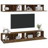 vidaXL Wall TV Cabinets 4 pcs Smoked Oak 100x30x30 cm