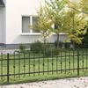 vidaXL Spike Fence Black 200 x 110 cm Powder-Coated Steel