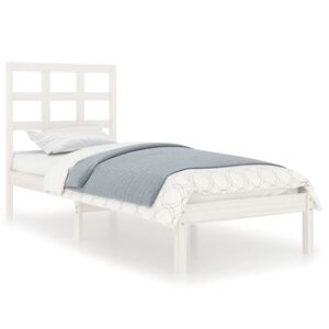 vidaXL Bed Frame without Mattress White 90x190 cm Single Solid Wood