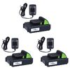vidaXL 3 Piece Cordless Garden Power Tool Set with Chargers&Batteries